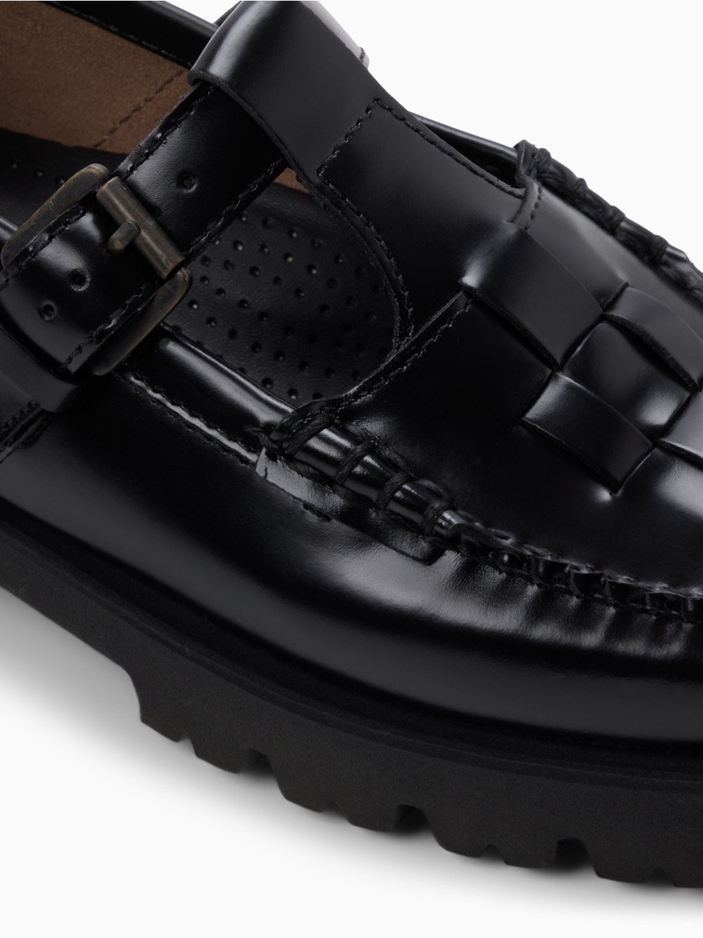 G.H. Bass & Co. Black Mary Jane Fisherman Super Lug Mary Jane Loafers - Picture 5 of 9